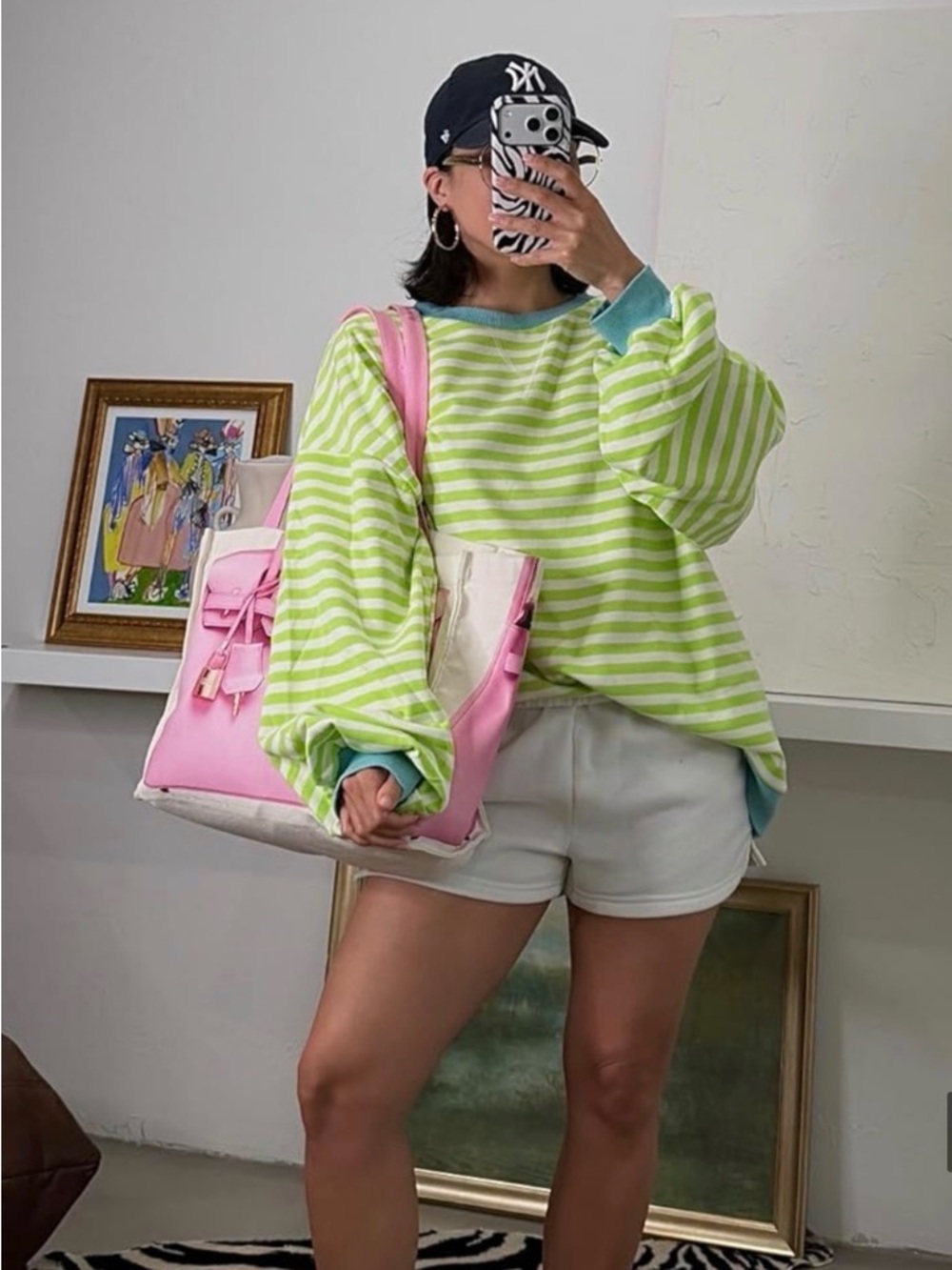 Canvas Tote with Fashion-Inspired Print